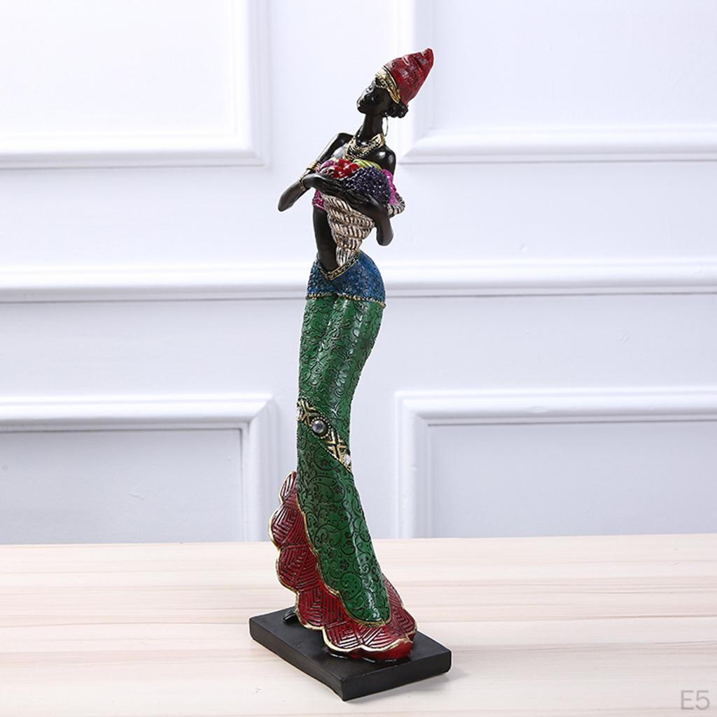Afrikansk damstaty Harts Skulptur Modern Abstrakt Konst Handgjorda Statyer Samlarobjekt