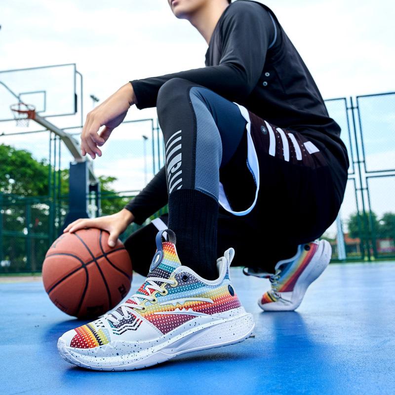 High-quality basketball shoes for men, breathable, wear-resistant, non-slip, friction will ring, youth professional game sports shoes for women