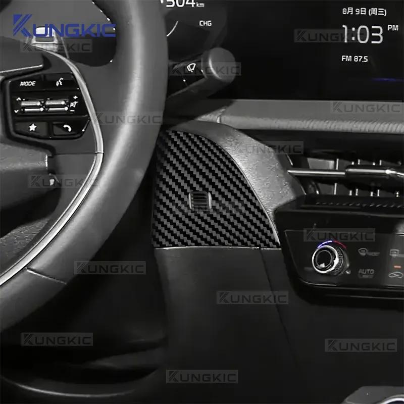 Real Soft Carbon Fiber For KIA EV6 GT EV 2022 2023 2024 2025 2026 LHD RHD Car Driver Seat Air Outlet Sticker Accessories.