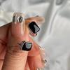 100%  925 Sterling Silver Hoop Earrings Simple Fashion Shell Black Agate Gemstone  for Women Party Anniversary Fine Jewelry Gift
