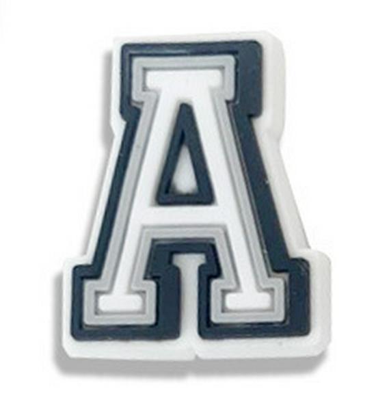 Black & White Letter Series PVC Clog Shoe Charms - Soft Rubber Shoe Flowers & Accessories