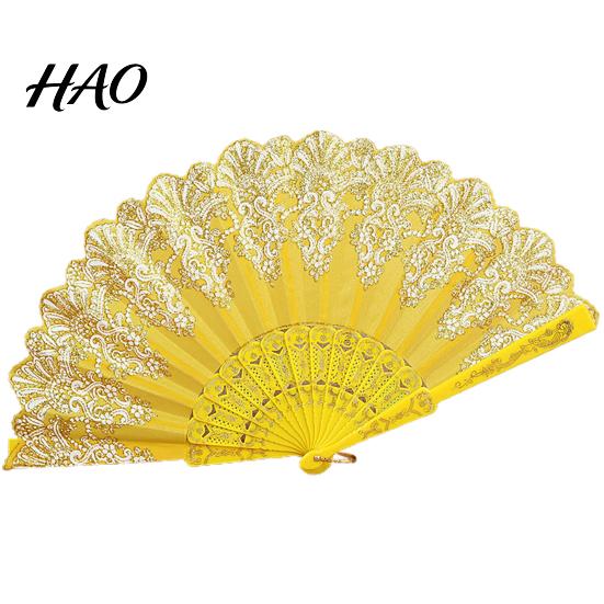 Dancing Fan Folding with Hanging Ring Smooth Opening Comfortable Grip Dance Clear Pattern Chinese Style Fabric School Supply