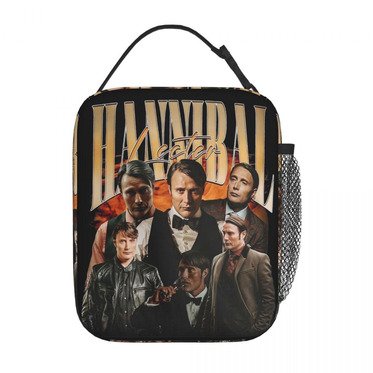 Hannibal Lecter Mads Mikkelsen Insulated Lunch Bag Thermal Lunch Container Leakproof Tote Lunch Box Food Bag Work Picnic One Size