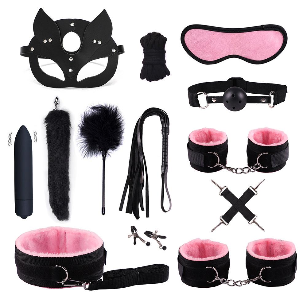 Erotic Sex Toys for Women Adults Games Nylon Bondage BDSM Kits Handcuffs Sex Whip Mouth Gag Soft Fox Tail Anal Plug Sexy Shop