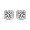 Moissanite Six-Claw Zircon Earrings, S925 Sterling Silver, Women's Fashion