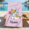 Custom Name Garfield Hug Stylish Digital Printing Beach Towel Quick‑Drying Absorbent Blanket for Beach Pool Gym Travel
