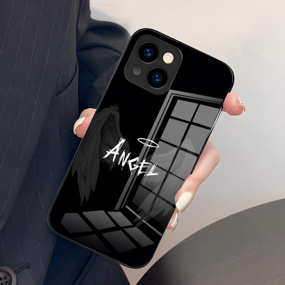 Black Angel Death Demon Phone Case For IPhone 17 Pro Max 15 Pro 16 14 Plus 12 13 Mini 11 Pro Shockproof Glass Cover