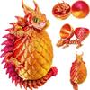 3D Printed Double Horned Dragon Egg Set, Movable Joint Creative Fidget Toy, Kids Gift Home Decor Ornament