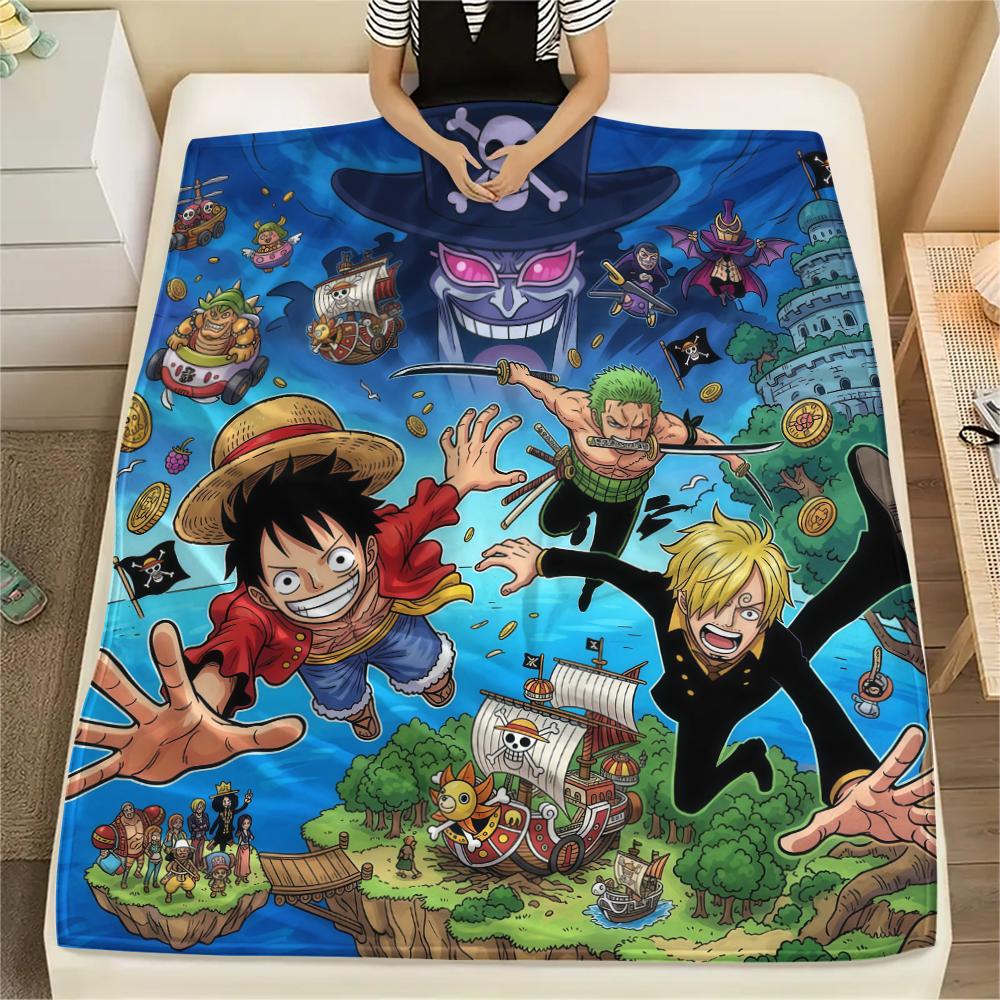 

One Piece charactersPrint Flannel Blanket, High quality Comfortable for All Seasons, Home Decor, Warmth and Comfort 80cm x 120cm