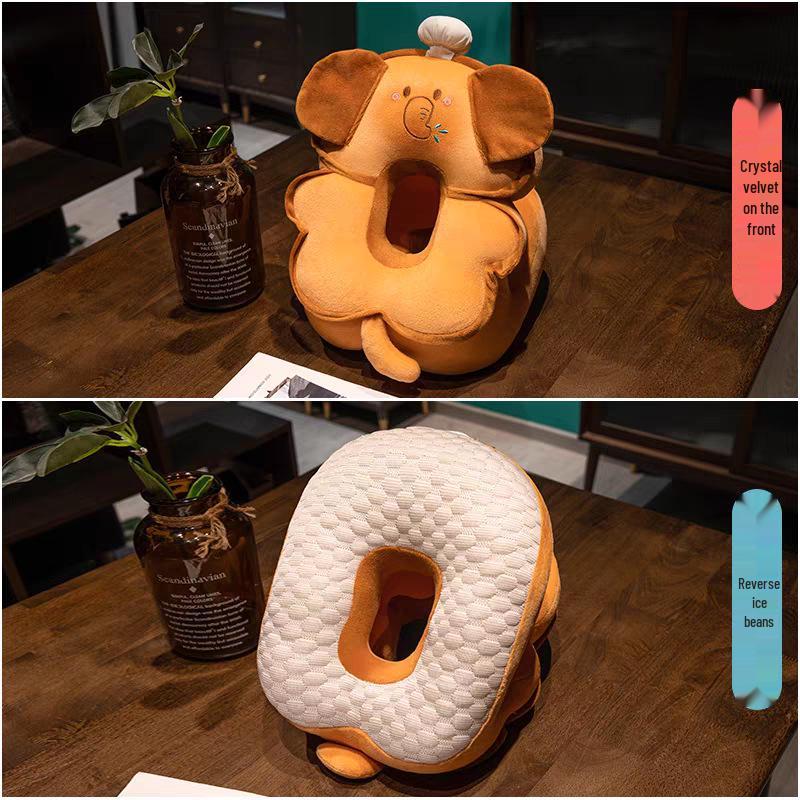 

Мультяшная кошка, подушка для сна в виде ледяного боба: Мягкий офисный и студенческий подголовник для сна за столом 23*28*10cm 0.45kg