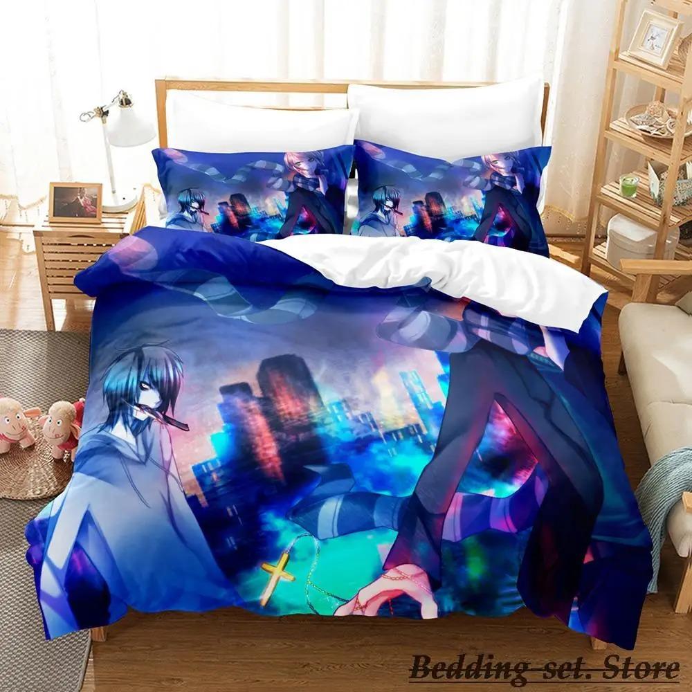 Jeff and Jane Creepypasta Bedding Set Single Twin Full Queen King Size Bed Set Adult Kid Bedroom Duvetcover Sets Anime