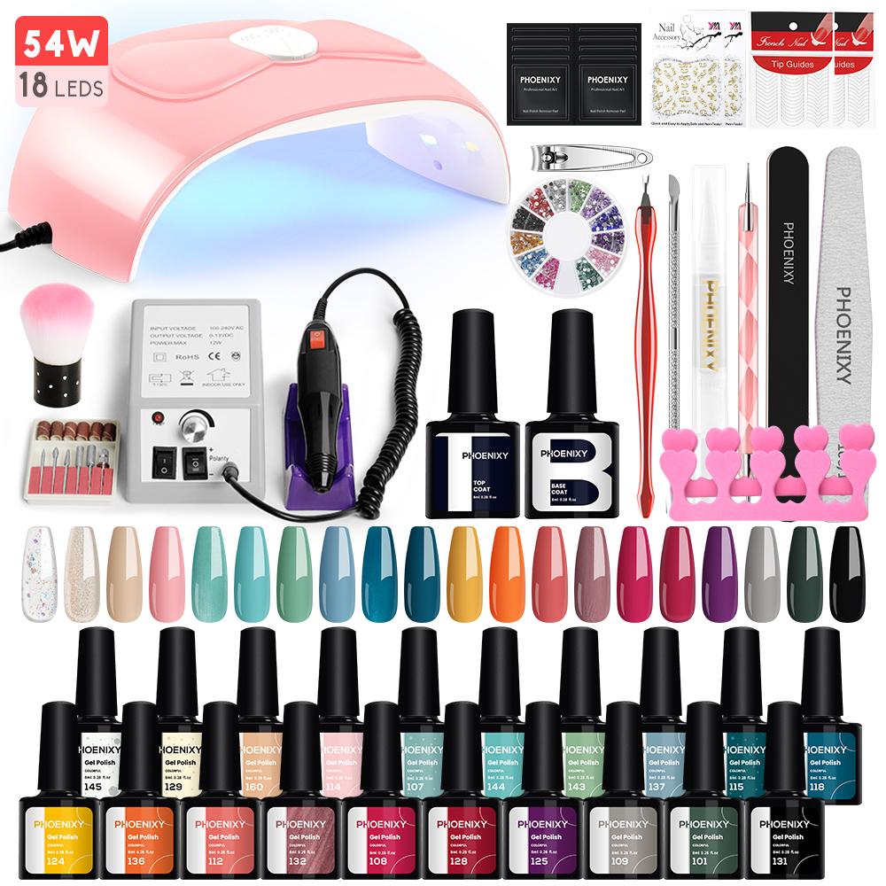 PHOENIXY 20 Colors 8ml Colorful Summer Autumn Colors Vernis Gel Nail Polish UV Nails Gel LED Nail Art Gel Lak Series Manicure Design Set