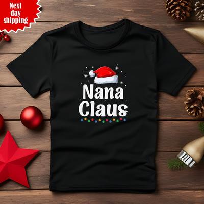 Koszulka męska świąteczna Nana Claus z krótkim rękawem z nadrukiem czapki Świętego Mikołaja zabawna koszulka topy