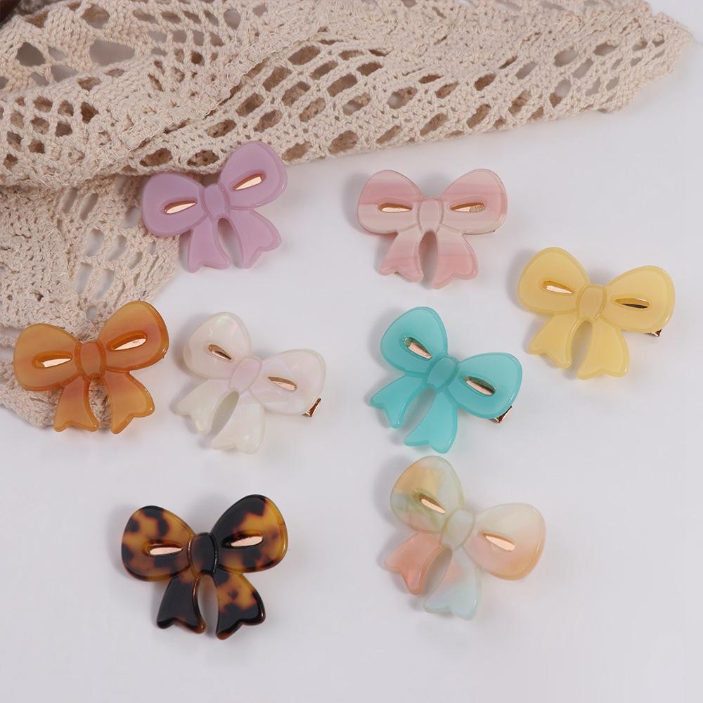 Bowknot Acetic Acid Duckbill Clip Acetate Bow Duckbill Clip Fashion Bow Hairpin  Female