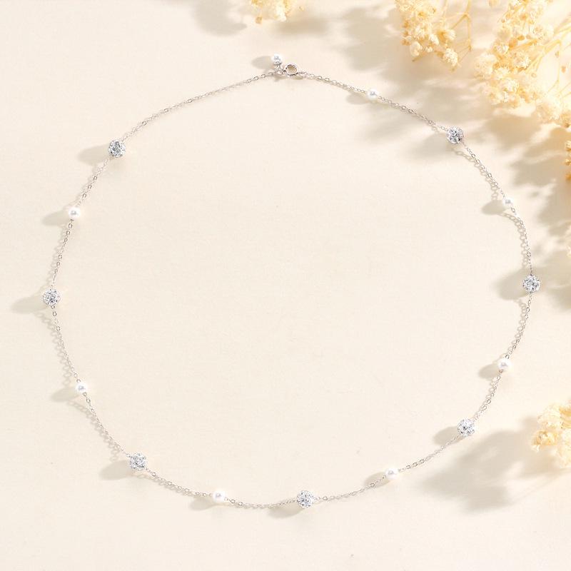 S925 Sterling Silver Star  Pearl Necklace - Elegant High-End Design for Women 925 Silver