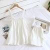 Women's Summer Cotton Gauze Pajama Set - Korean Camisole & Shorts, Sweet and Loose Homewear.