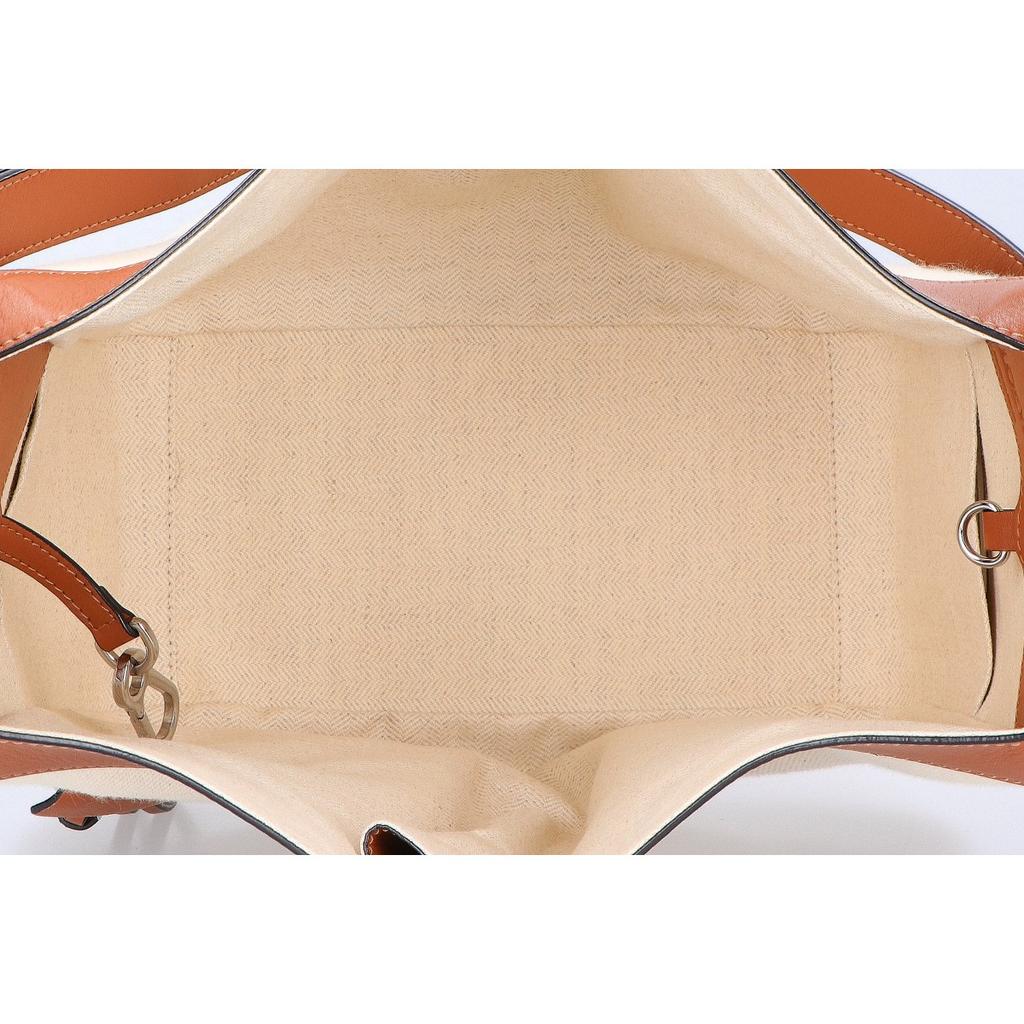 LOEWE A538S35X27 Leather x Canvas Hammock, Small, 2-Way Shoulder bag Tan x NaturalUsed