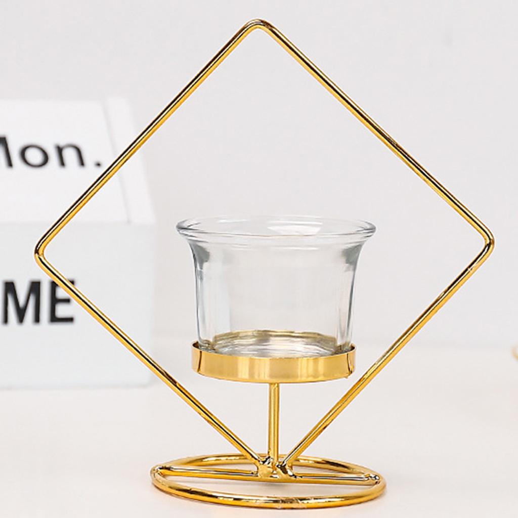 Holder Wrought Hollow Candlestick Iron Lantern for Party Home Table Decoration