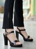 Shoetopia Women Block Heel Sandal  Stylish Ankle Strap Party Heels with Rhinestone Bow Detail
