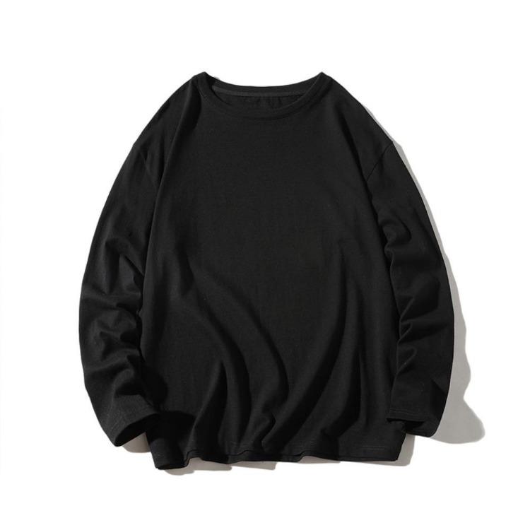Men Long Sleeve Cotton Top Breathable Fabric Regular Fit Solid Colors Casual Wear