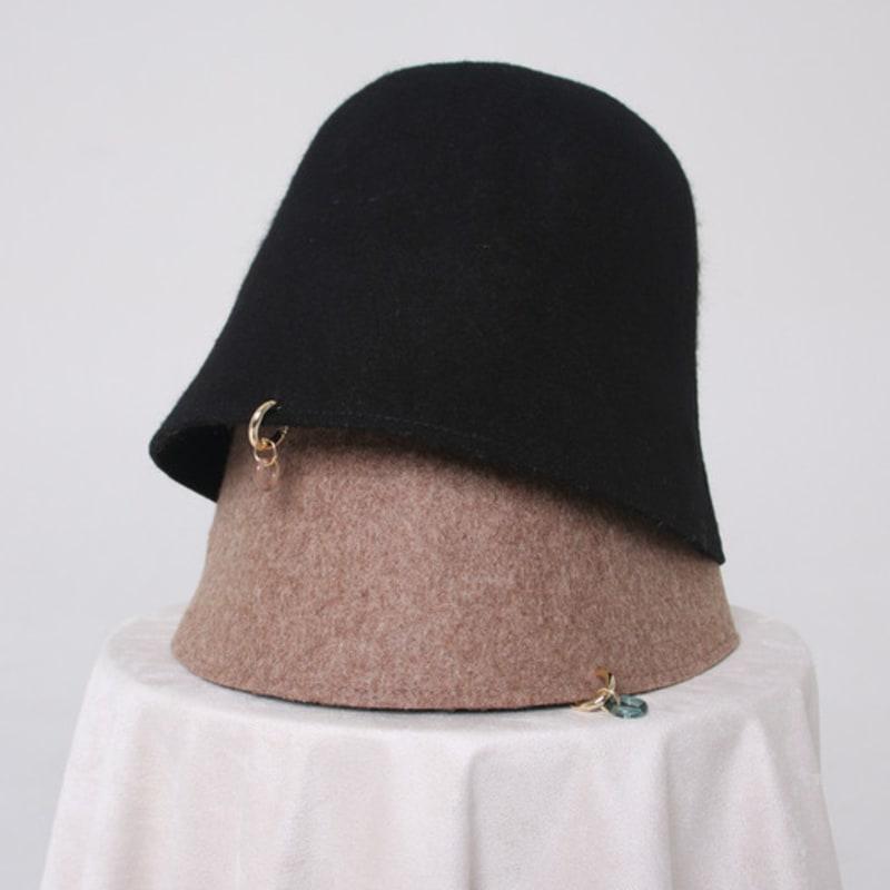 

Праздничная шерстяная шляпа-ведро APIOH black