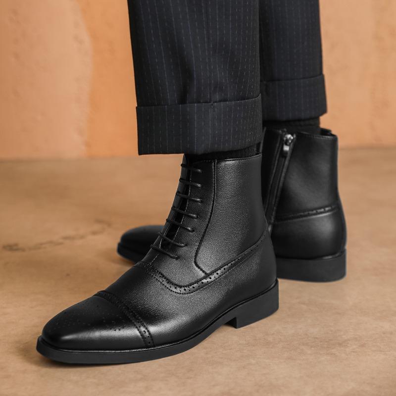 Luksusowe męskie buty Retro Oksfordy Skórzane buty dla mężczyzn Biznesowe botki Wysokiej jakości męskie buty Chelsea Buty Brogue Rozmiar 39-47