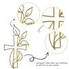 1Pc Gold Acrylic Mirror Iridescent Cake Topper For Wedding Birthday Christmas Party And More - Cross And Leaves