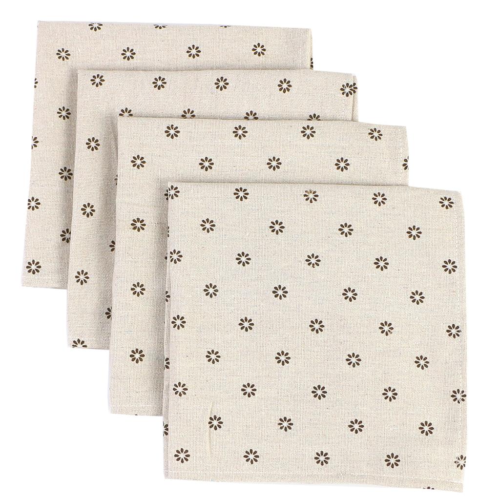 4PCS 40x40CM Floral Printed Cloth Napkins Japanese Style Dinner Dish Towel Wedding Restaurant Bar Table Mat Serviette De Table