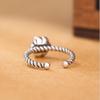 New Retro Personality Black Rose Creative Exquisite 925 Sterling Silver Jewelry Beautiful Flower Gift Opening Rings R072