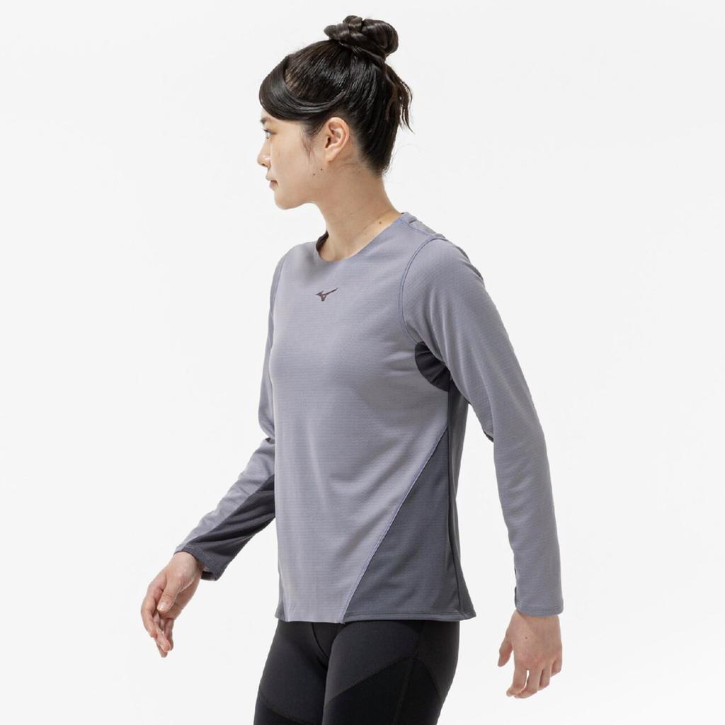 Mizuno Women's Thermal Charge Breath Thermo Shirt (Long Sleeve) for Sports and Running, J2MAC703, Quicksilver