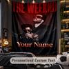 Arazzo da Parete Personalizzato, Nome Stampato Personalizzato di The Weeknd, Arte da Parete in Tessuto per Sfondo Stanza Interna