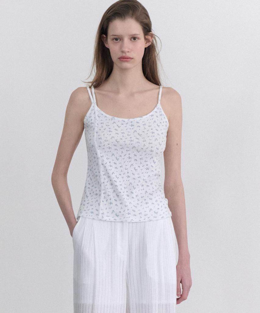 ANDNEEDS Floral Double Strap Sleeveless (White)