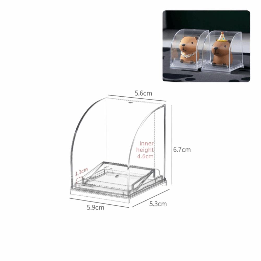 Прозрачная Мини-витрина с откидной крышкой Пылезащитный контейнер для хранения фигурок Настольная подставка для демонстрации аниме-фигурок Дом