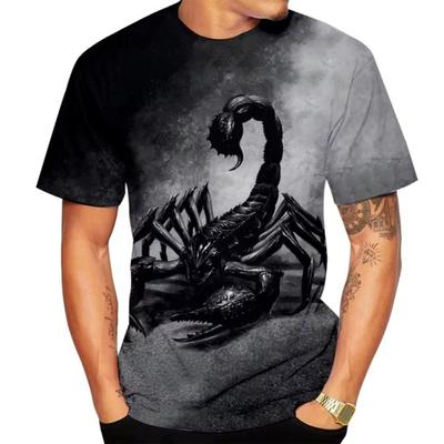 Summer Harajuku 3D Print Mens T-shirt Animal Scorpion T-Shirts Streetwear Men Fashion Casual O-Neck T Shirt Tops