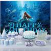 New 5 X 3.3ft The Little Black Mermaid Backdrop Photo Prop for Party Decor