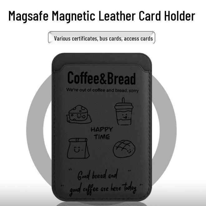 

Leather MAGsafe Magnetic Card Holder Apple Phone Case for Convenient Use Single Card Holder