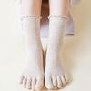 Women's Mid-Calf Toe Casual Plain Socks