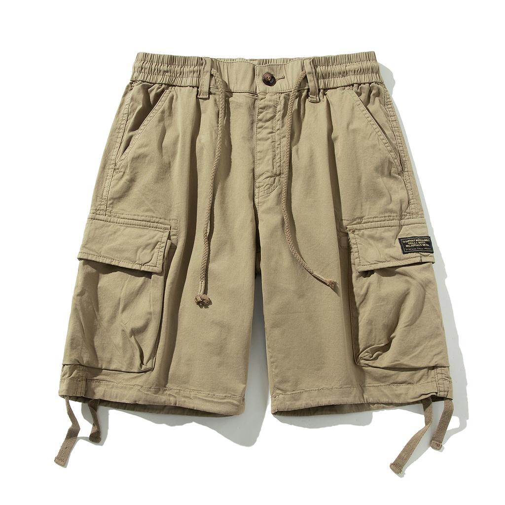 Pantaloncini da Lavoro Uomo Estivi Casual Pantaloni a Cinque Quarti Cotone Puro Larghi Multitasche Pantaloni Versatili