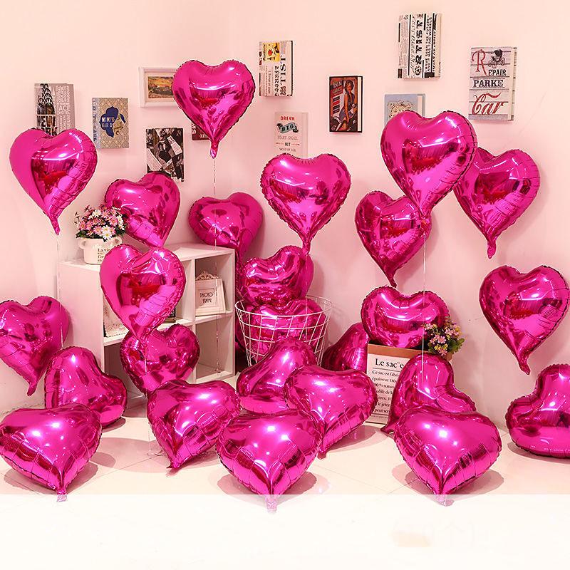 18-inch Heart-Shaped Aluminum Foil Balloon for Weddings & Valentine's Day