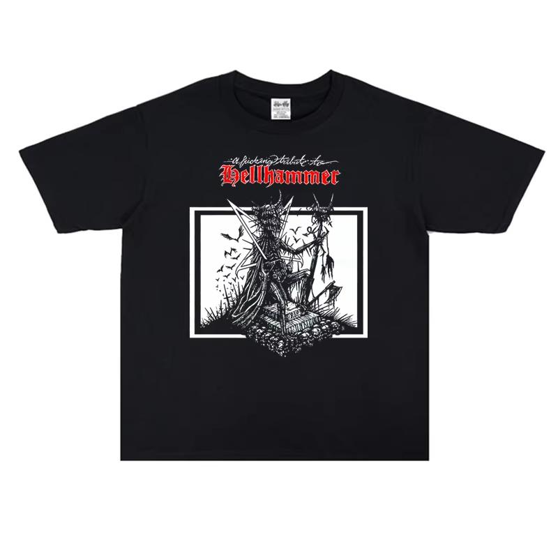 2025 Torrent Speed Metal Rock HELLHAMMER Band T-Shirt Kurzarm Hohe Qualität Luxusmarke Ins Y2k Heißer Pop-Stil