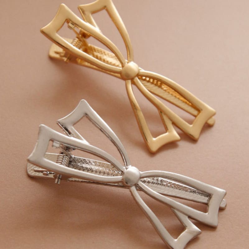 

J.Lauren Double Ribbon Metal Hair Clip H01187 gold