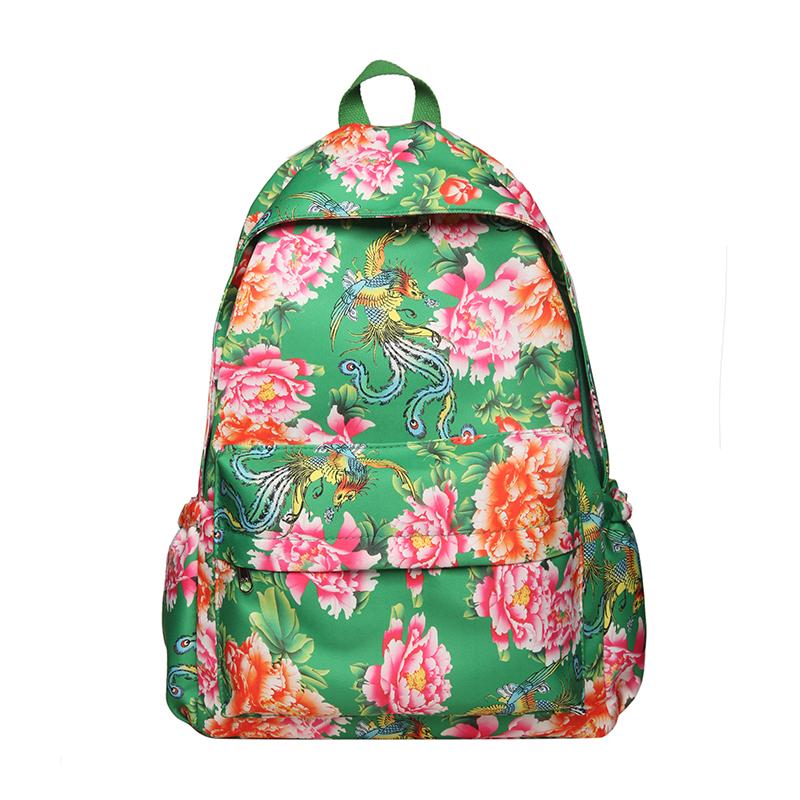 DELIXIONG Nylon Backpack Regular Women's Red/Green/Black DLX-XCX-8626