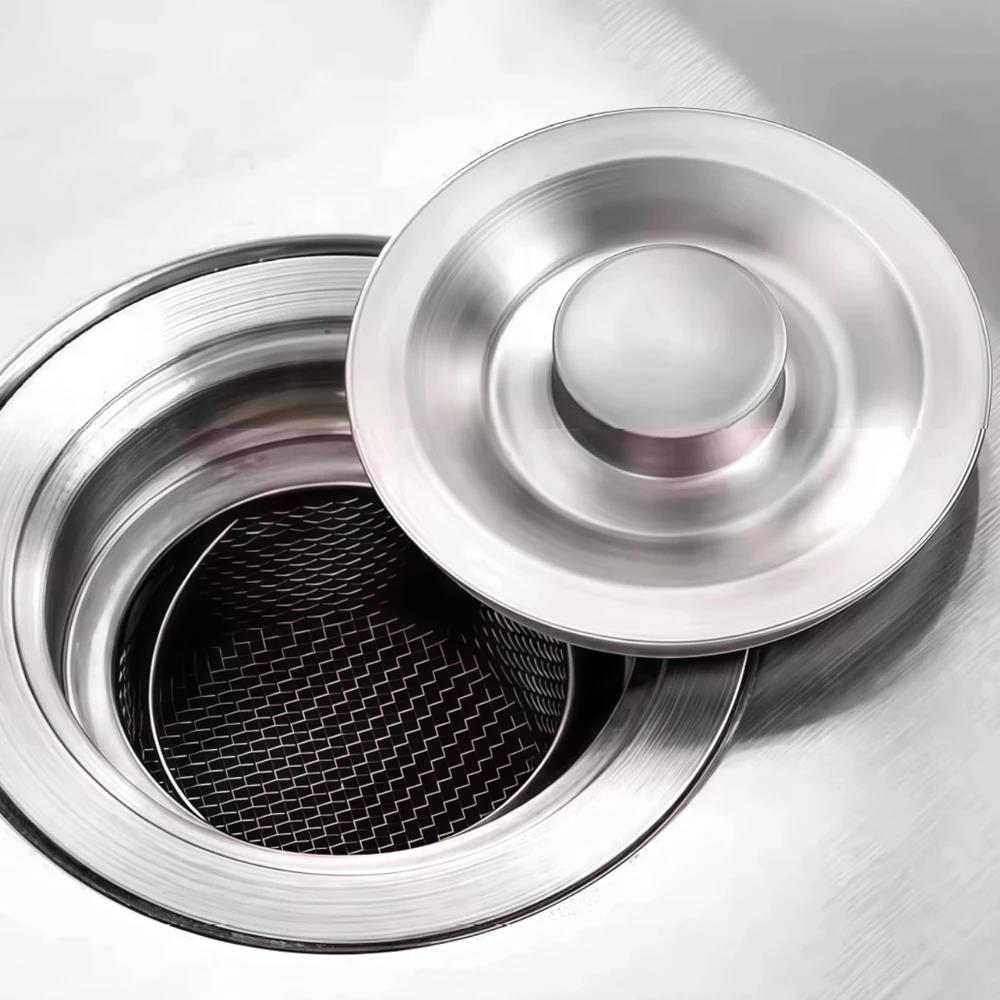 Stainless Steel Cover Kitchen Thickened Sink Stopper Drain Cover Double-sink Water Plug Sink Silicone Water-blocking Accessories6