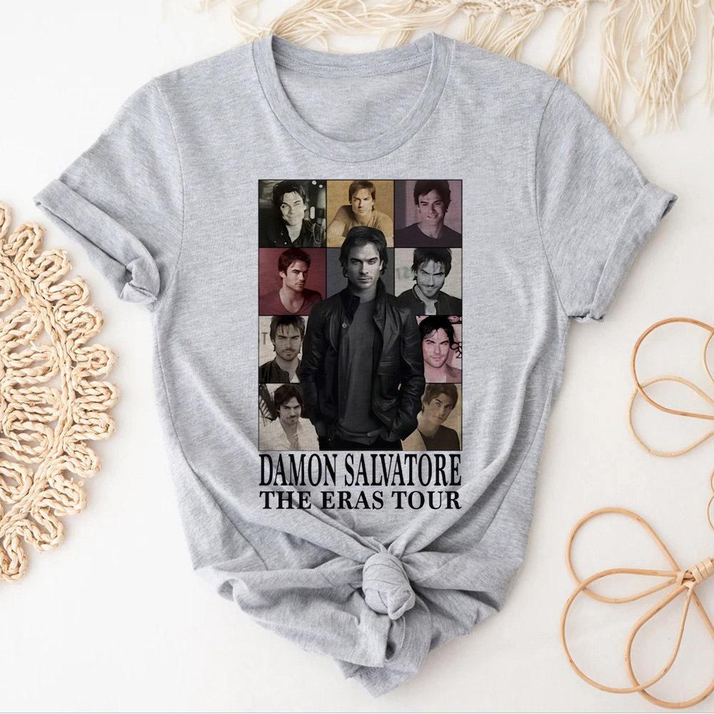 Damon Salvatore t shirt teen Gothic University hip hop kawaii Y2k 80s t shirt Grunge women kawaii streetwear Retro