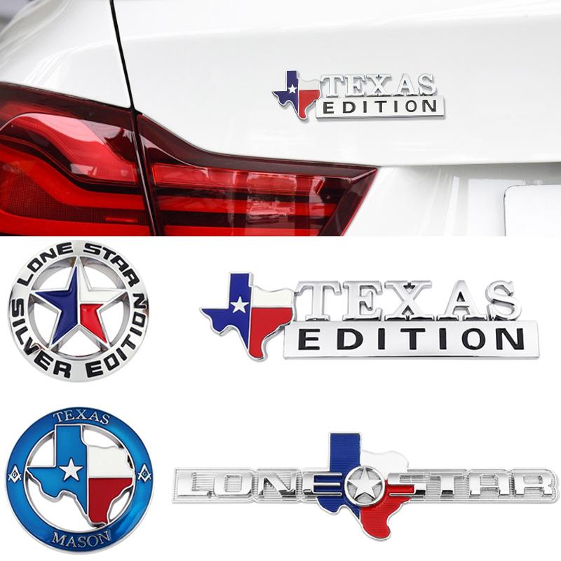 3D Metal Lone Star Texas Edition Emblem Badge Car Stickers For Jeep Wrangler Liberty Grand Cherokee Patriot Renegade Compass Iu1