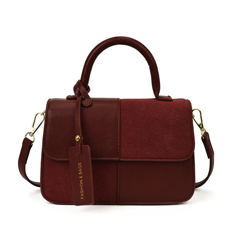 

Women s Autumn 2025 Versatile Crossbody Frosted Patchwork Handbag One size красный