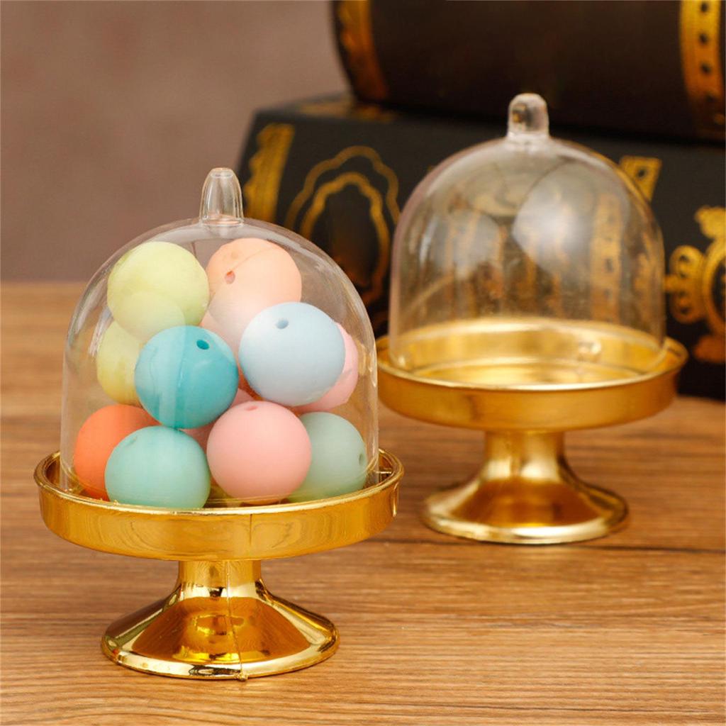 Versatile Dessert Display Plate Set 12pcs Mini Cake Stand with Dome Cover Plating Candy Holder Fashionable &Personalized