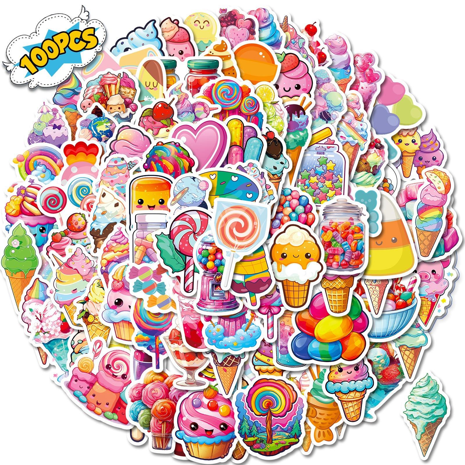 

Macaron Color Dessert Stickers DIY Suitcase Hand Account Water Cup Decoration Children s Reward Stickers