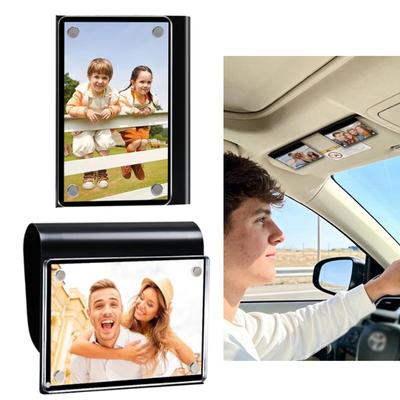 Autobildhalter für Sonnenblende Magnetischer Auto-Sonnenblenden-Foto-Clip Vertikale Fotoanzeige Klarer Auto-Bilderrahmen 1-10 Stück