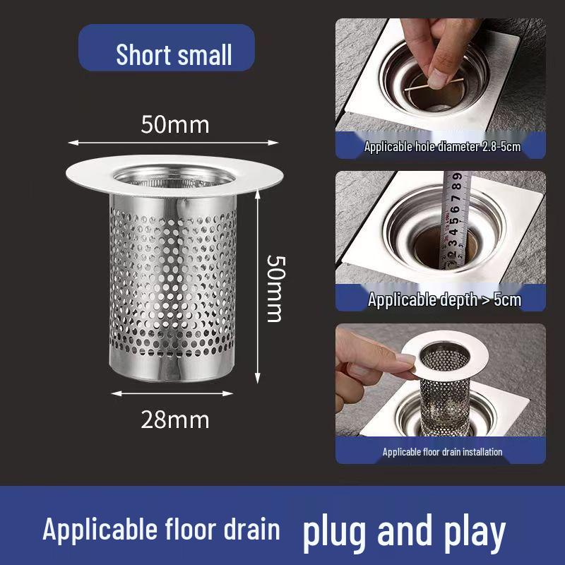 Stainless Steel Floor Drain Mesh Cover and Anti-Clog Sink Filter
